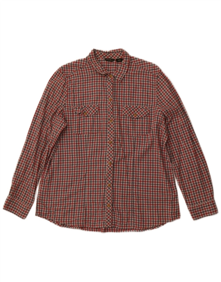 Camisa feminina Eddie Bauer UK 18 XL algodão xadrez multicolorido