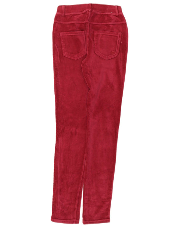Calças Slim de veludo Benetton para meninas 11-12 anos 2XL W24 L29 Borgonha