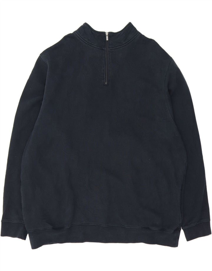 L.L.BEAN Mens Traditional Fit Zip Neck Sweatshirt Jumper 2XL Navy Blue Vintage L.L.Bean and Second-Hand L.L.Bean from Messina Hembry 