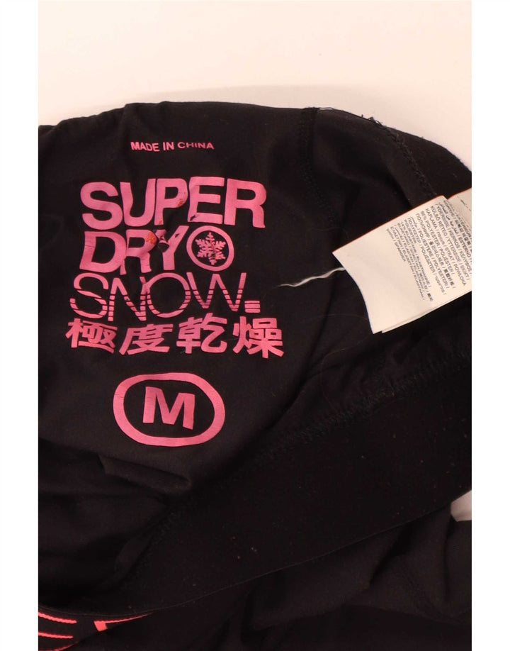 Leggings gráficas femininas Superdry UK 14 poliéster preto médio