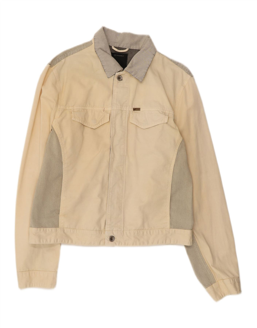 Jaqueta jeans feminina GAS UK 18 XL off white colorblock