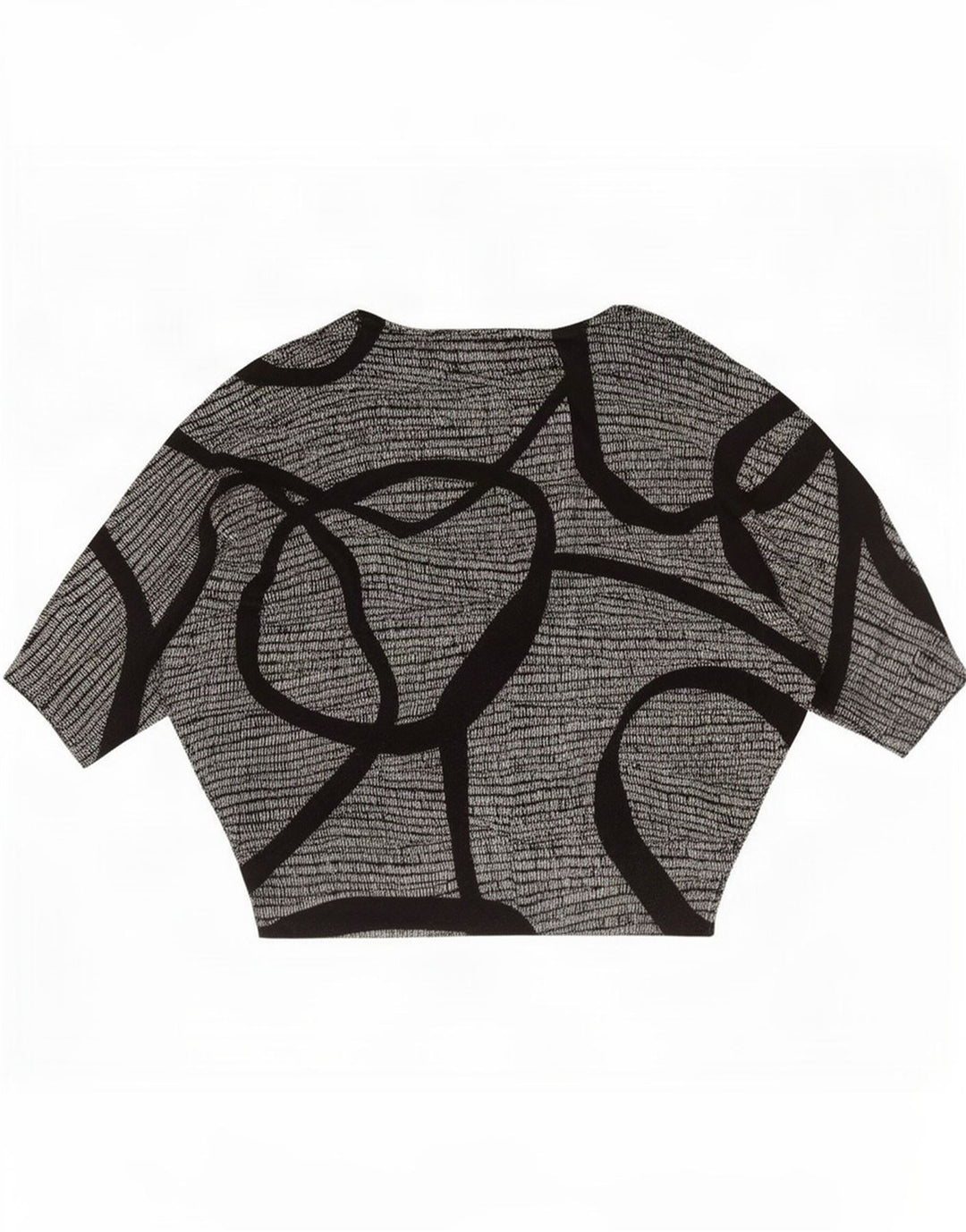 Blusa feminina Phase Eight com estampa abstrata grande tamanho UK 16 grande preta