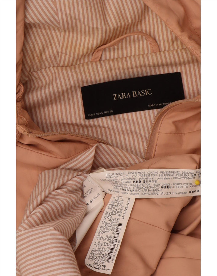 Zara Capa de chuva feminina com capuz UK 10 pequena poliuretano rosa