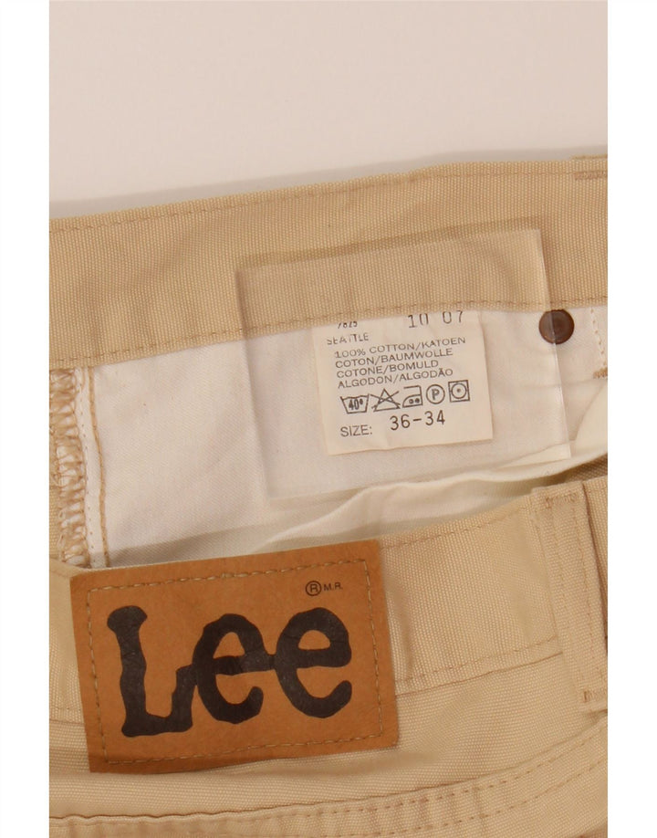 LEE Mens Straight Casual Trousers W36 L34 Beige Cotton Vintage Lee and Second-Hand Lee from Messina Hembry 