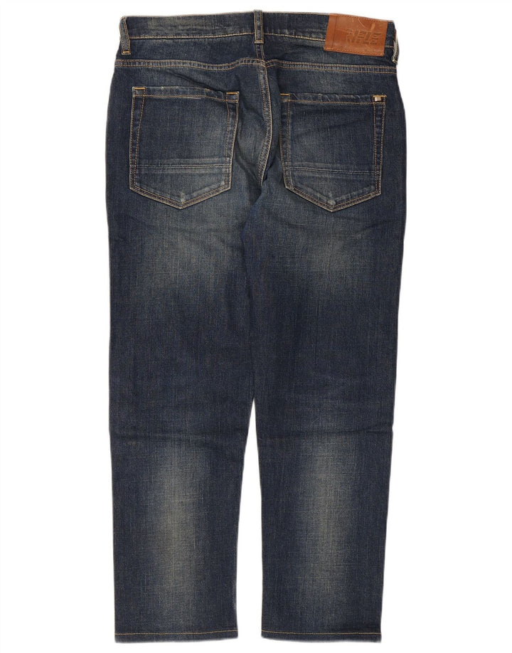 Rifle Masculino Jeans Recortado W30 L25 Azul Marinho Algodão