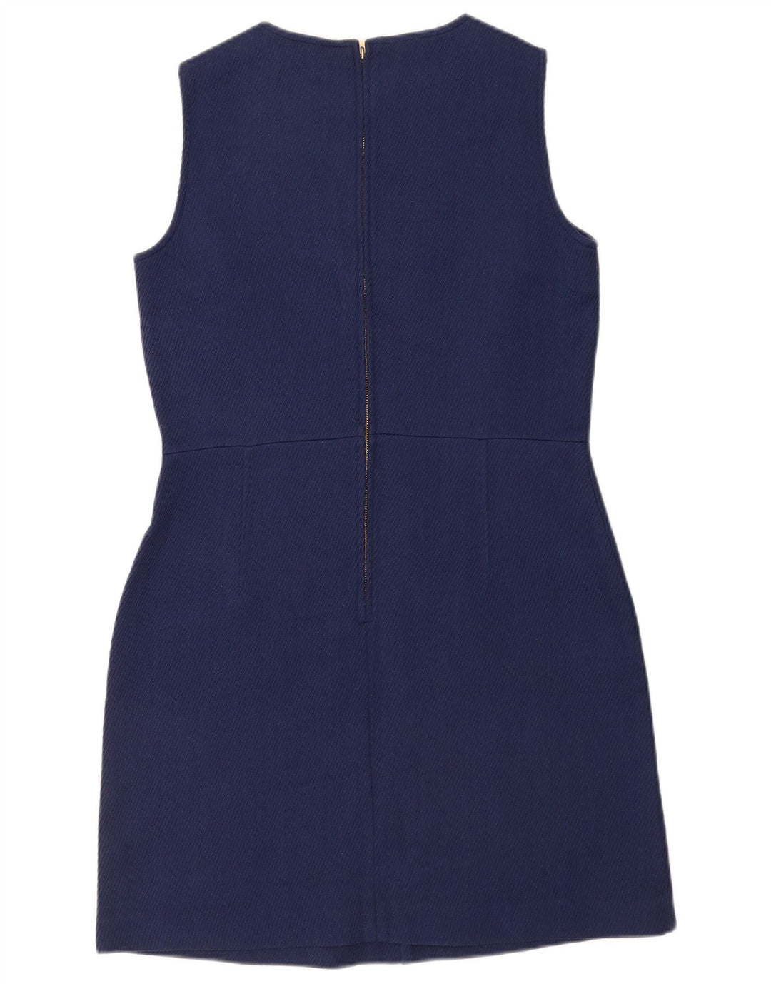 Vestido feminino Massimo Dutti com bainha sem mangas UE 42 grande lã azul marinho