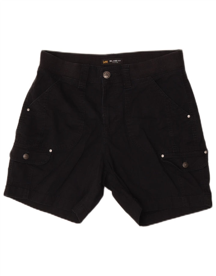 Shorts cargo feminino Lee de cintura média e ajuste relaxado EUA 6 médio W30 algodão preto
