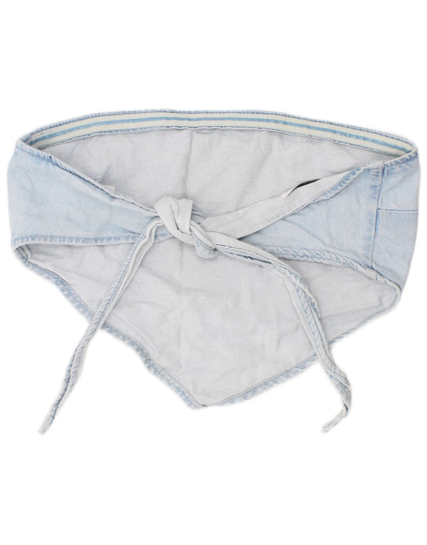 Zara Womens Denim Crop Top Medium Blue Cotton