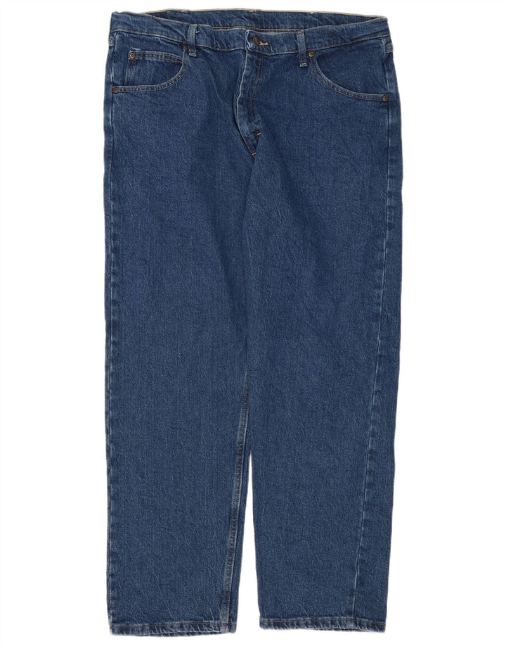 Wrangler Masculino Regular Straight Jeans W38 L30 Azul Algodão