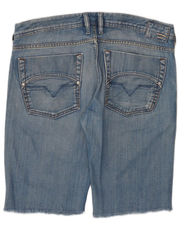 Shorts jeans masculino diesel desgastado W34 grande algodão azul