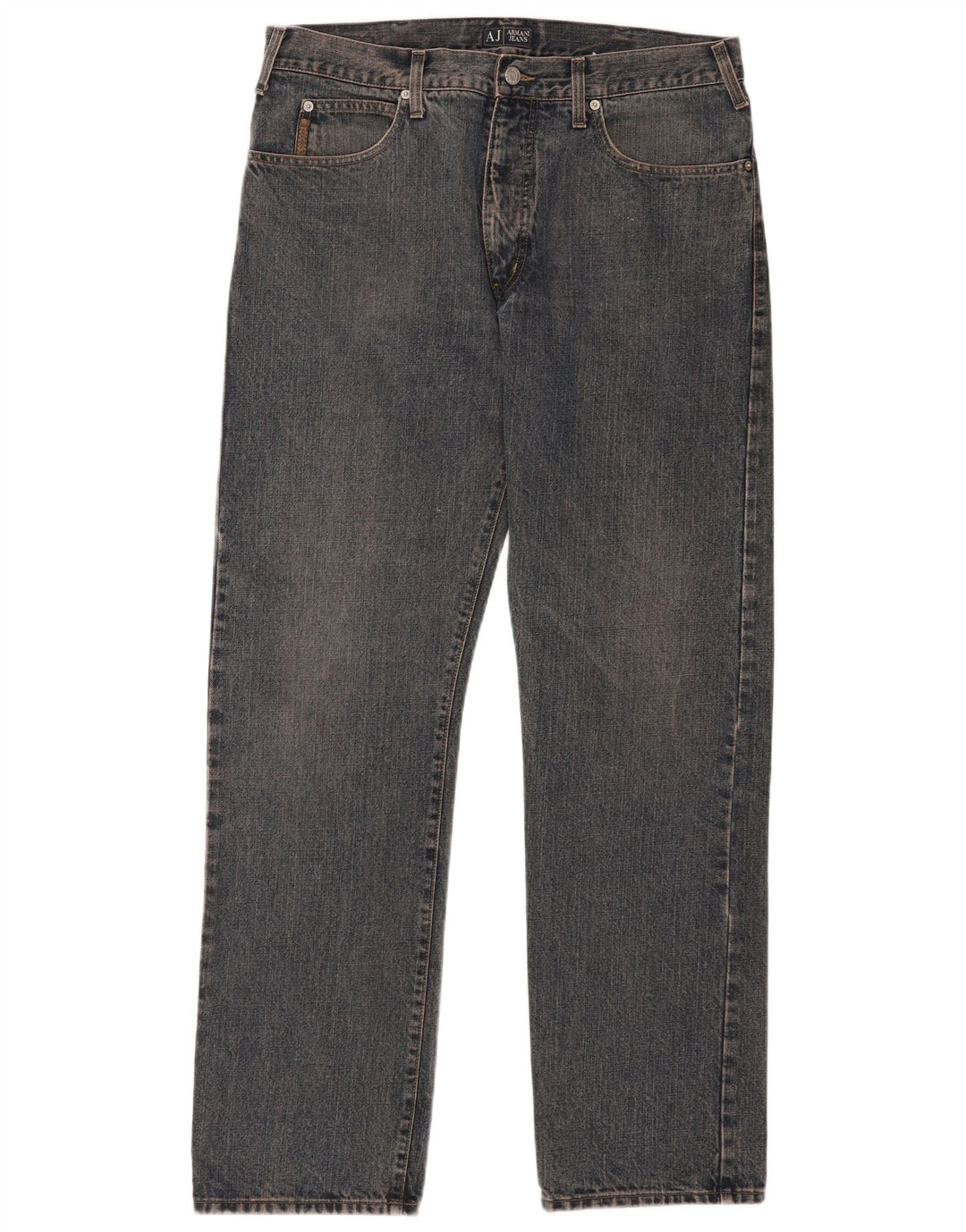 Armani Mens Straight Jeans W38 L33 Azul Algodão