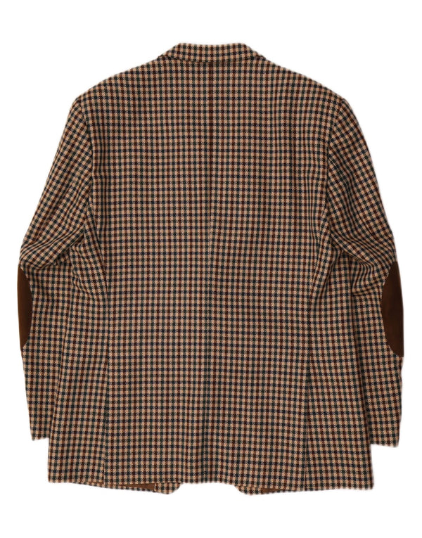 Jaqueta blazer masculina Piattelli com 2 botões IT 54 2XL marrom houndstooth lã