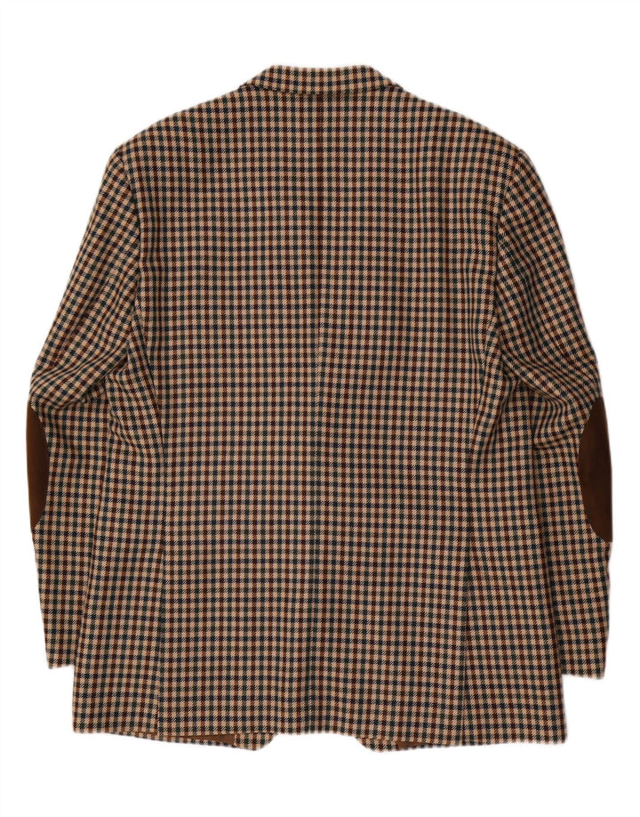 Jaqueta blazer masculina Piattelli com 2 botões IT 54 2XL marrom houndstooth lã