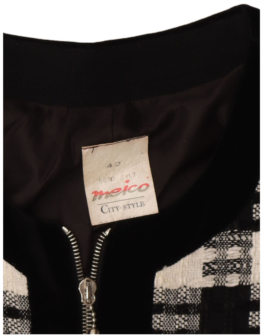 Jaqueta Blazer Longline Feminina Meico EU 42 Poliéster Xadrez Preto Grande