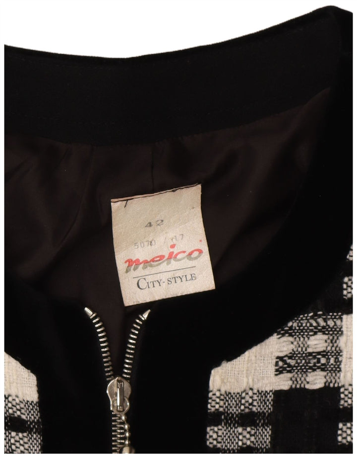 Jaqueta Blazer Longline Feminina Meico EU 42 Poliéster Xadrez Preto Grande