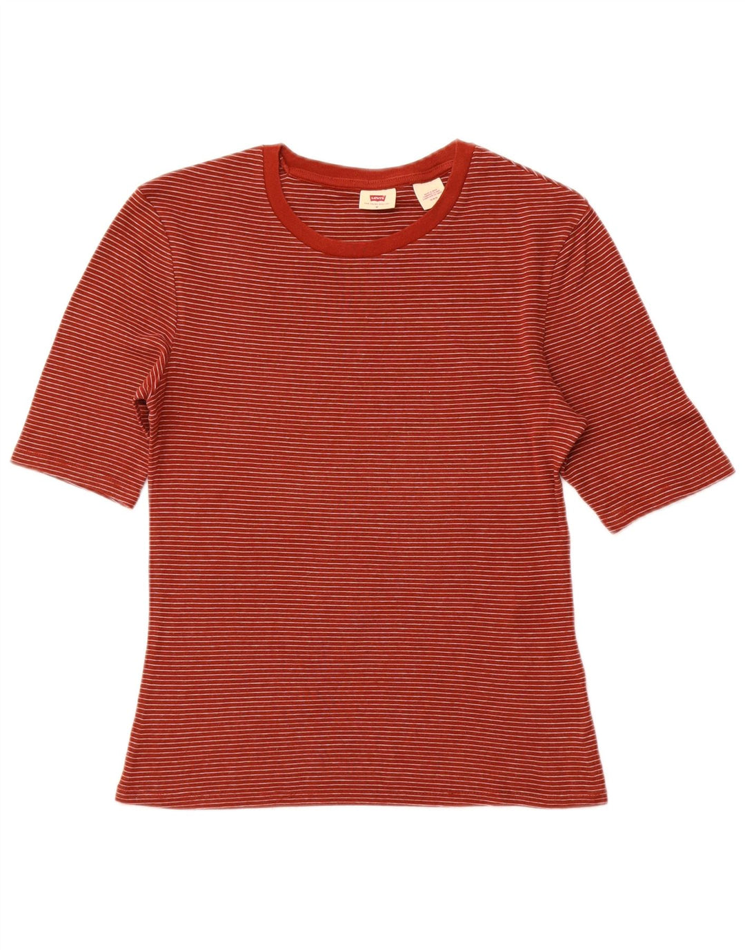 Camiseta feminina LEVI'S UK 12 listrada marrom média
