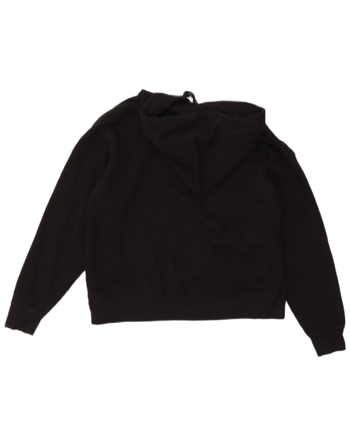 CALVIN KLEIN JEANS Suéter feminino com capuz gráfico UK 14 algodão preto médio