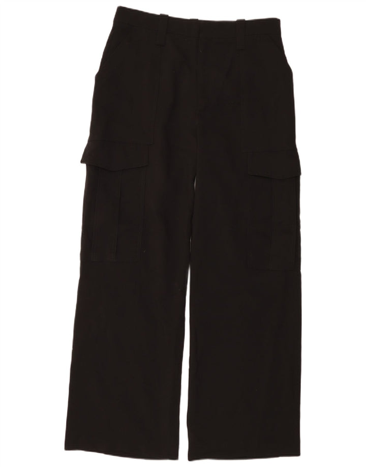 Calça cargo feminina Zara com perna larga, médio W28 L30 preta