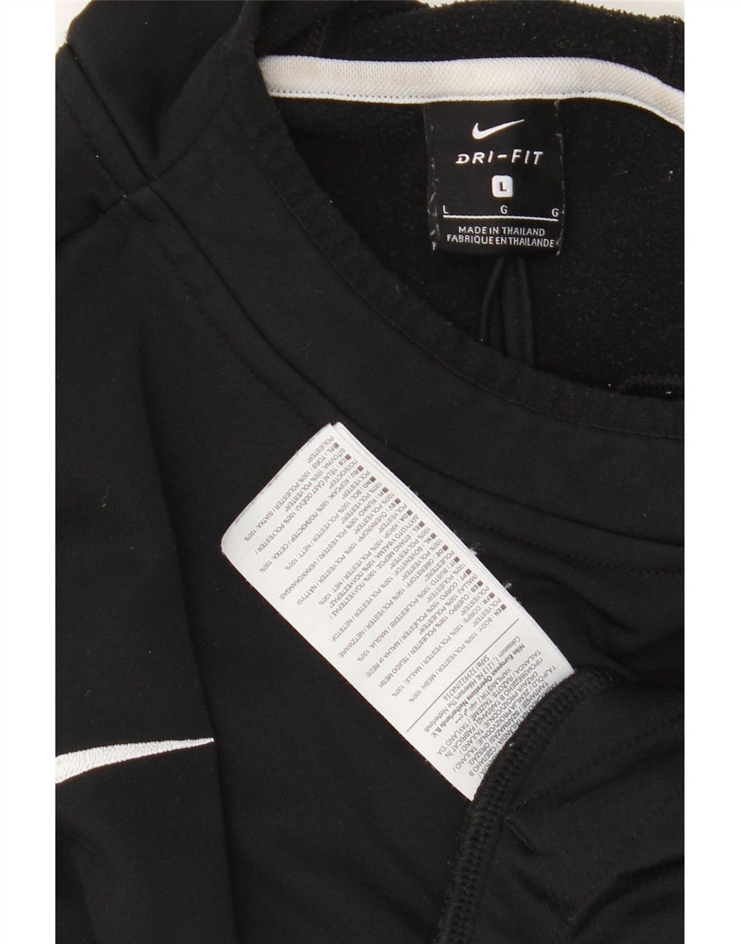 NIKE Masculino Dri Fit Hoodie Jumper Grande Preto Colourblock Poliéster