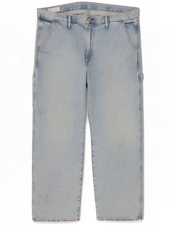 Gap Mens Carpenter Cargo Straight Jeans W40 L30 Azul Algodão