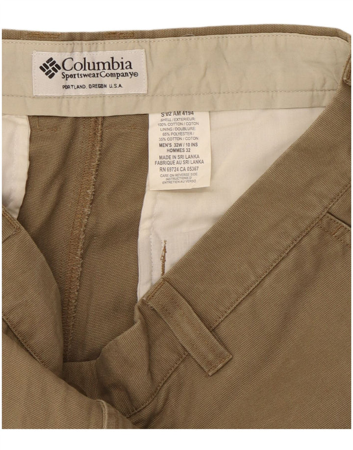 Columbia Mens Cargo Shorts W32 Médio Algodão Cáqui