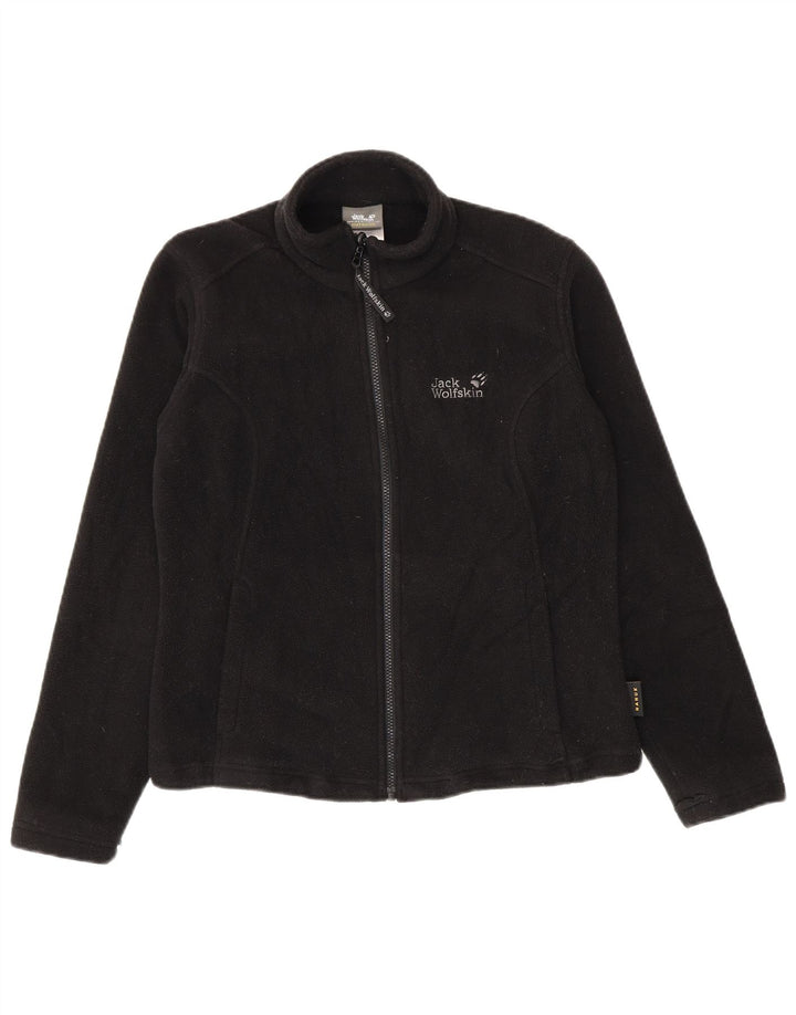 Jaqueta feminina de lã Jack Wolfskin UK 12/14 poliéster preto médio