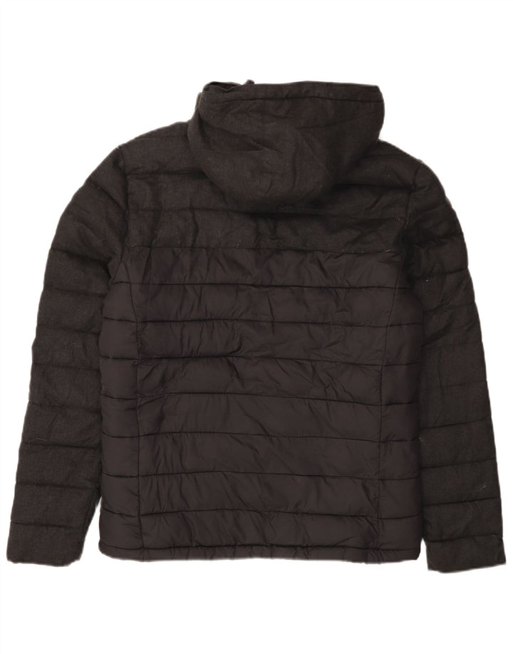 Jaqueta acolchoada com capuz masculina Superdry UK 38 nylon cinza médio
