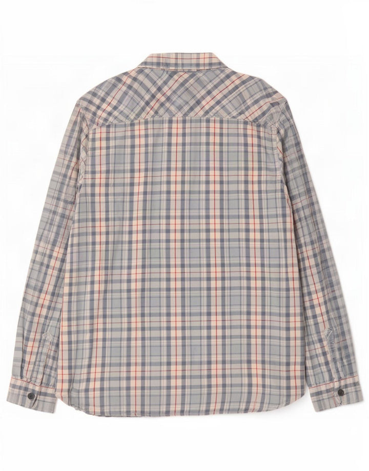 Camisa masculina de flanela Weird Fish 2XL algodão xadrez azul