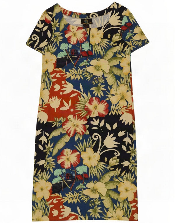 Johnny Lambs Womens Shift Dress IT 44 Algodão floral multicolorido médio