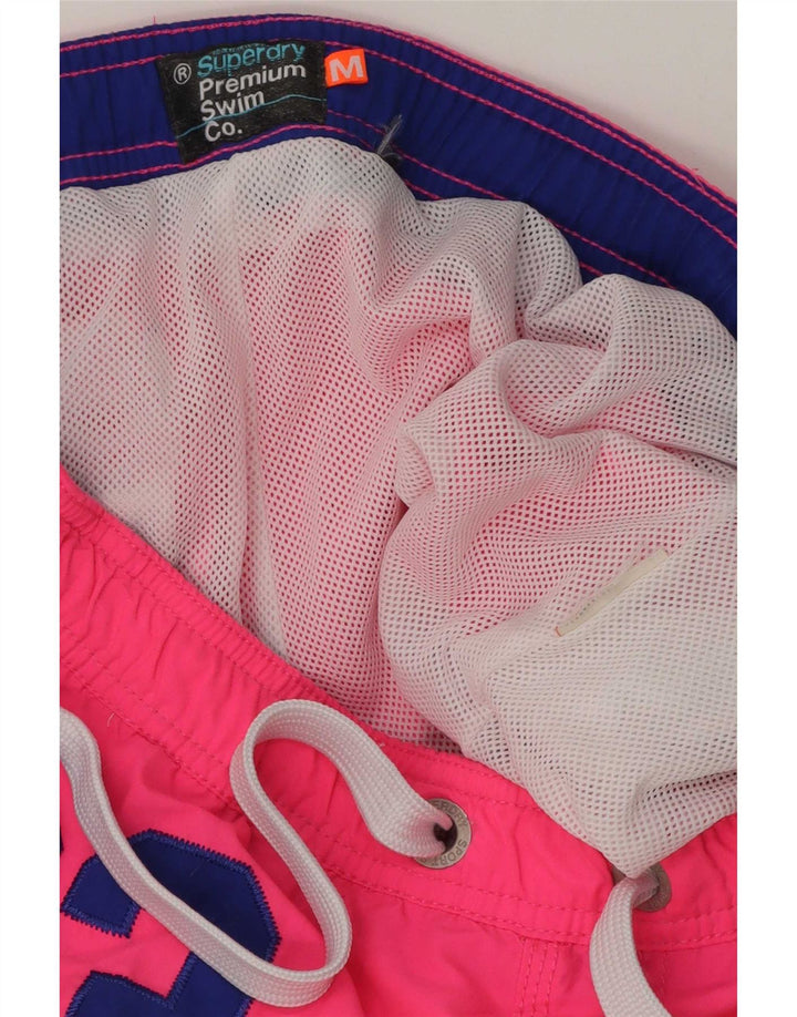 Shorts de natação masculino Superdry Graphic rosa médio
