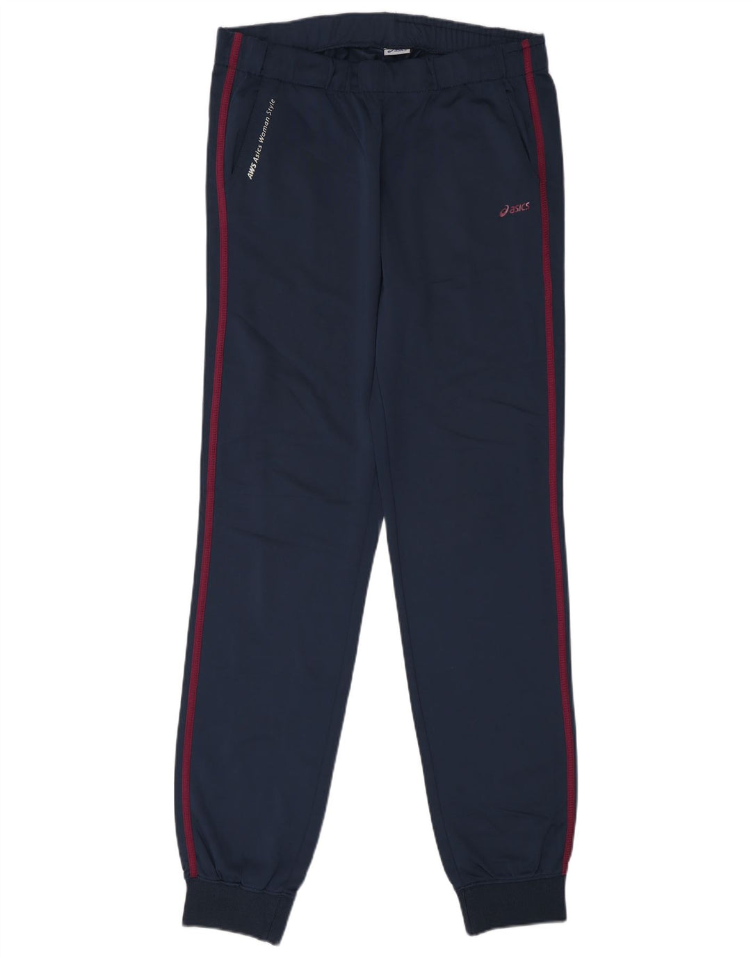 Calça de treino feminina Asics Joggers UK 16 grande poliéster azul marinho