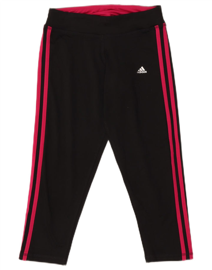 Adidas Womens Climalite Capri Leggings UK 8/10 Pequeno Poliéster Preto