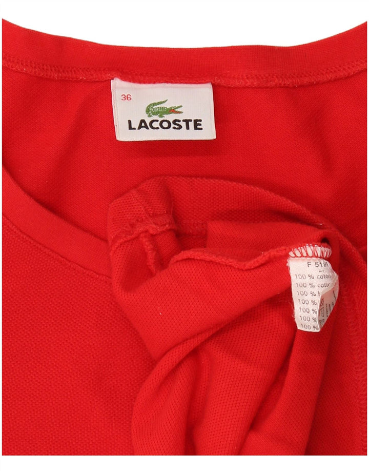 Camiseta feminina LACOSTE tamanho superior 36 pequeno algodão vermelho