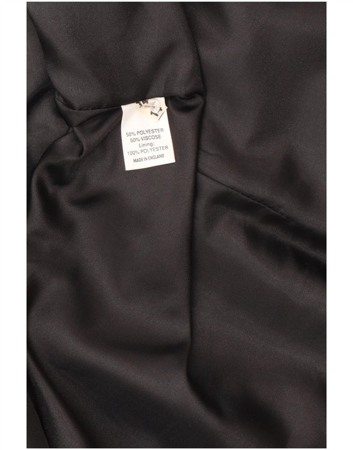 Jaqueta blazer feminina Peggy Page Reino Unido 14 grande cinza houndstooth