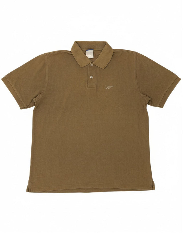Camisa polo masculina REEBOK grande algodão cáqui