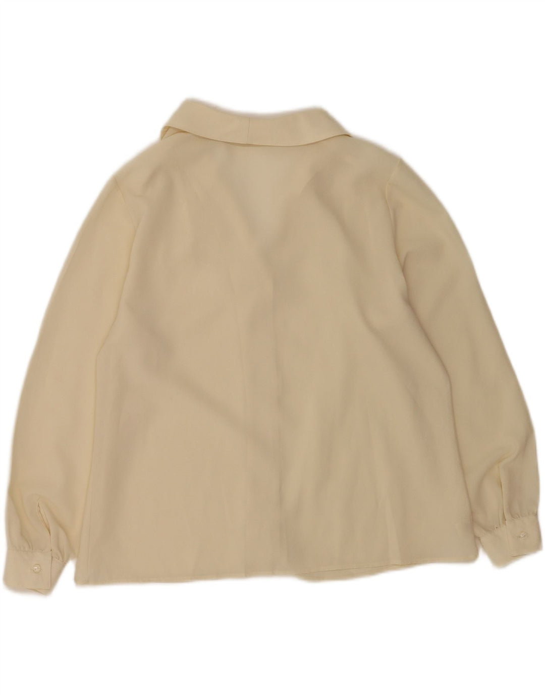 Blusa camisa feminina vintage IT 47 XL poliéster bege