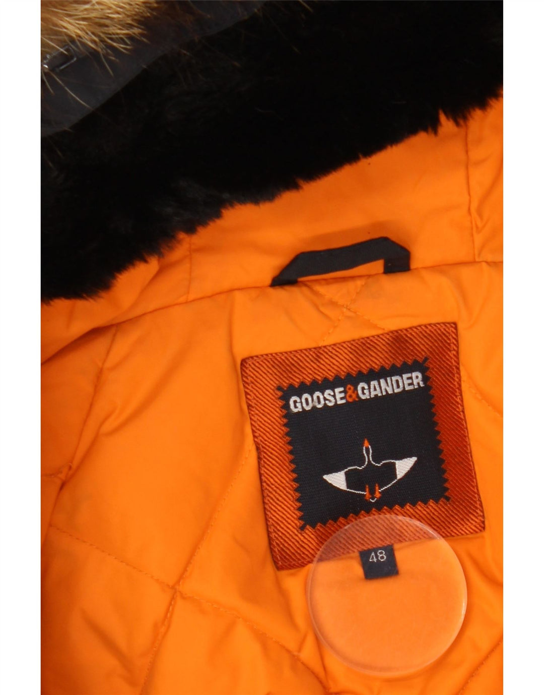 Jaqueta bomber masculina acolchoada com capuz Goose & Gander IT 48 nylon preto médio