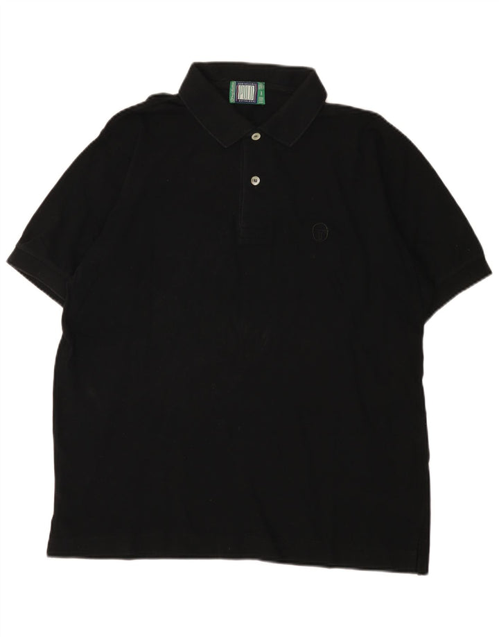 Camisa polo masculina Sergio Tacchini IT 48 algodão preto médio