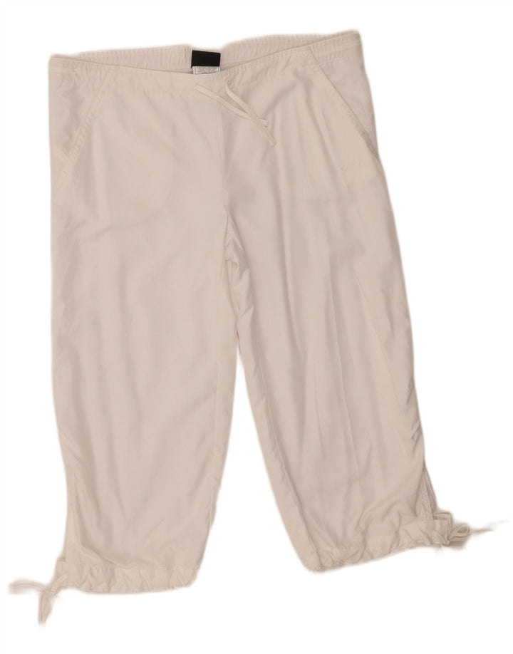 Calça de treino feminina Capri Lotto UK 12 poliéster branco médio
