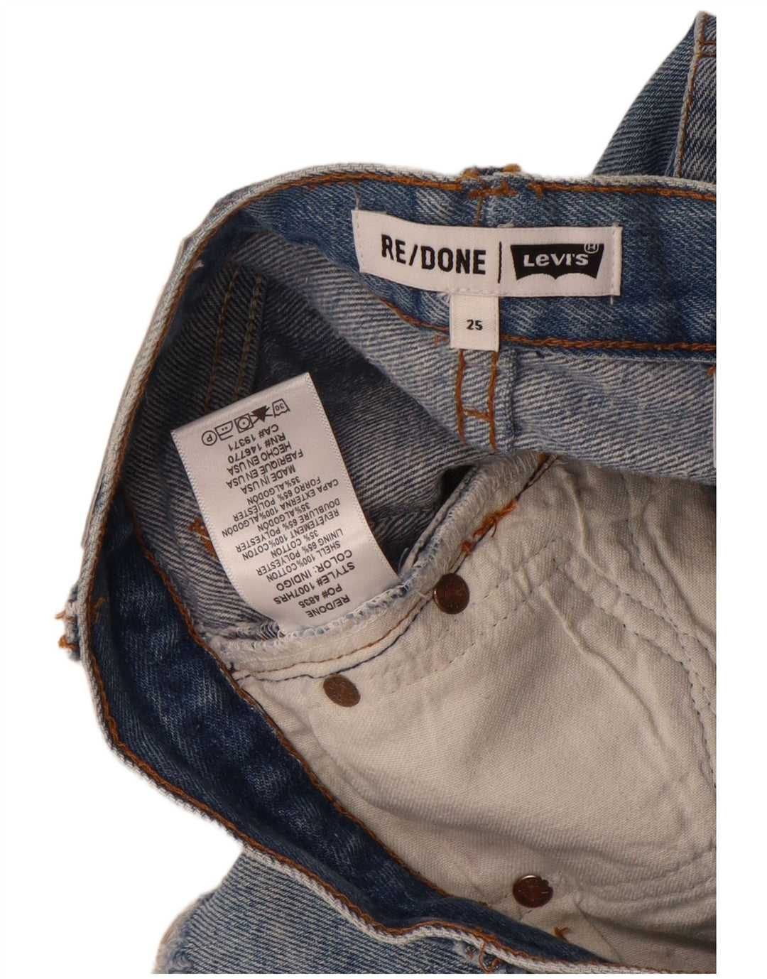 Shorts jeans feminino Levi's W25 XS azul algodão