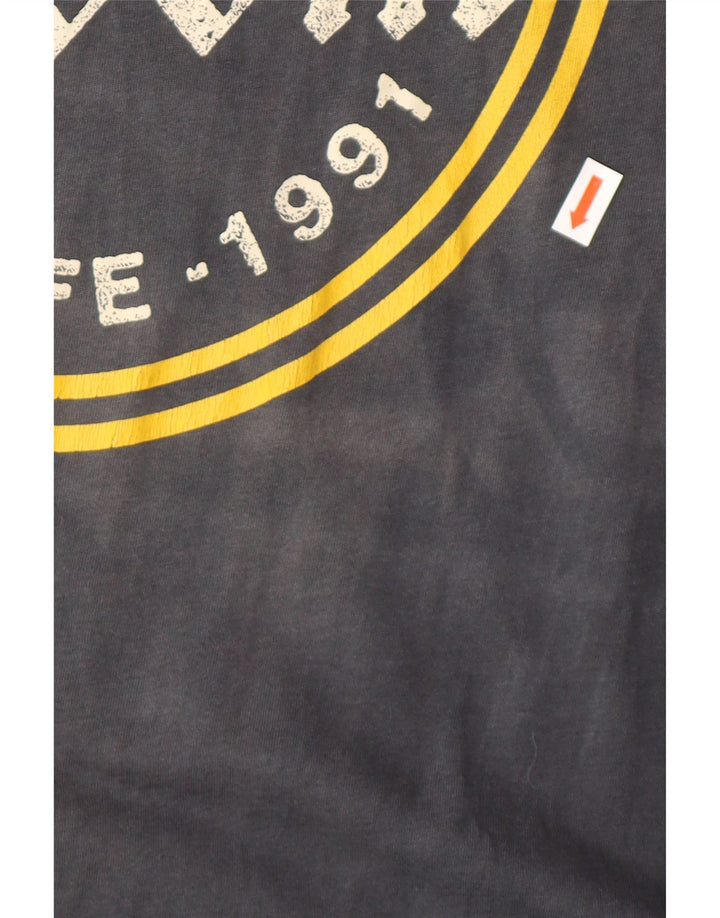 Camiseta masculina Volcom Modern Fit Graphic pequena de algodão azul marinho