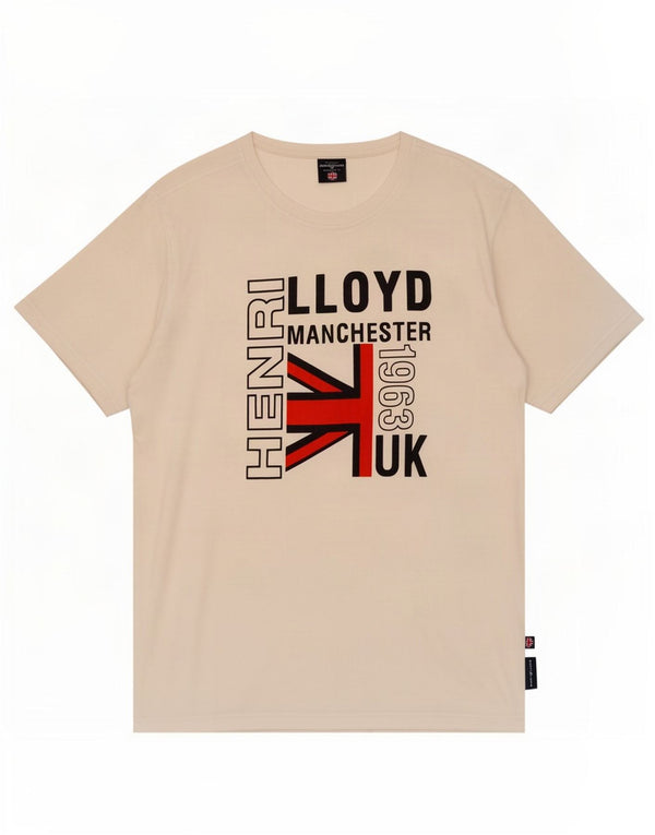 Camiseta gráfica masculina Henri Lloyd Top XL algodão branco