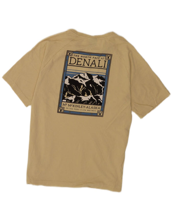 Camiseta masculina The North Face com estampa gráfica pequena de algodão amarelo