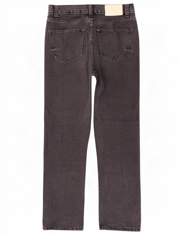 Zara Jeans masculino cintura alta slim EU 38 pequeno W30 L30 preto