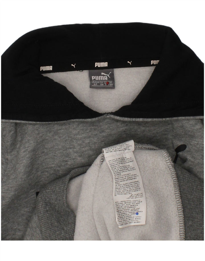 Jumper com capuz gráfico PUMA Boys 7-8 anos algodão cinza