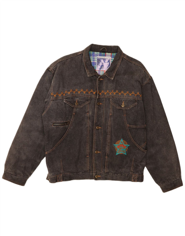 Jaqueta jeans masculina Jinglers IT 52/54 grande algodão preto