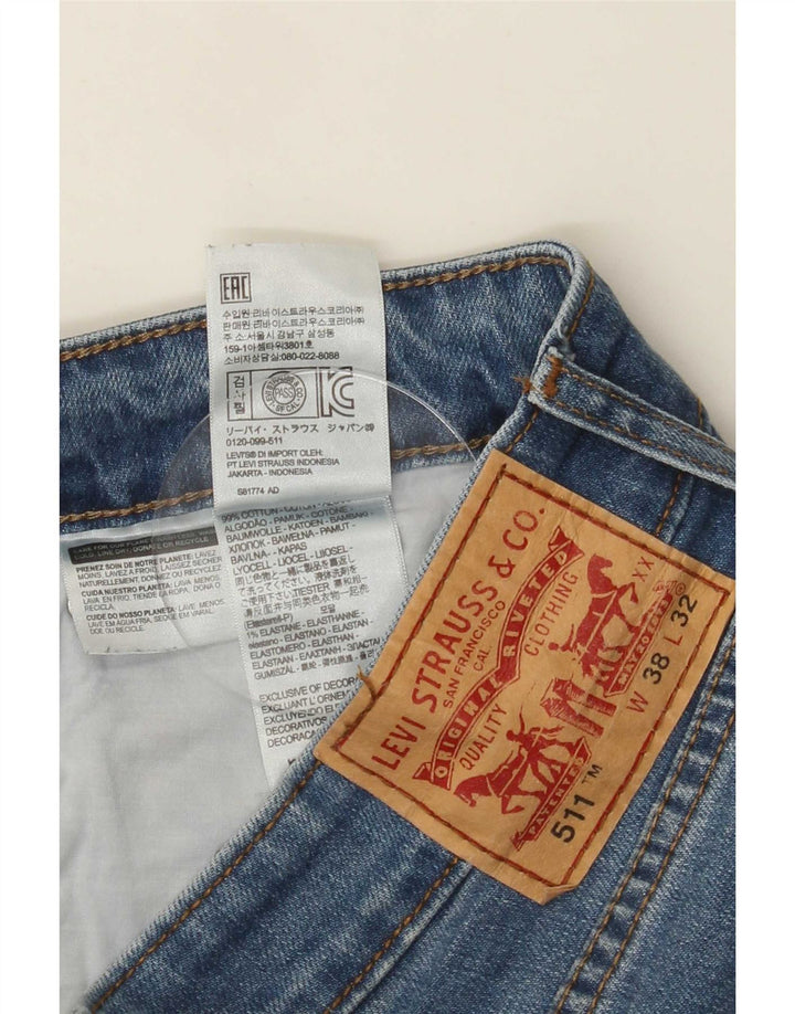 Calça Jeans Levis 511 Slim Masculina W38 L32 Azul Algodão
