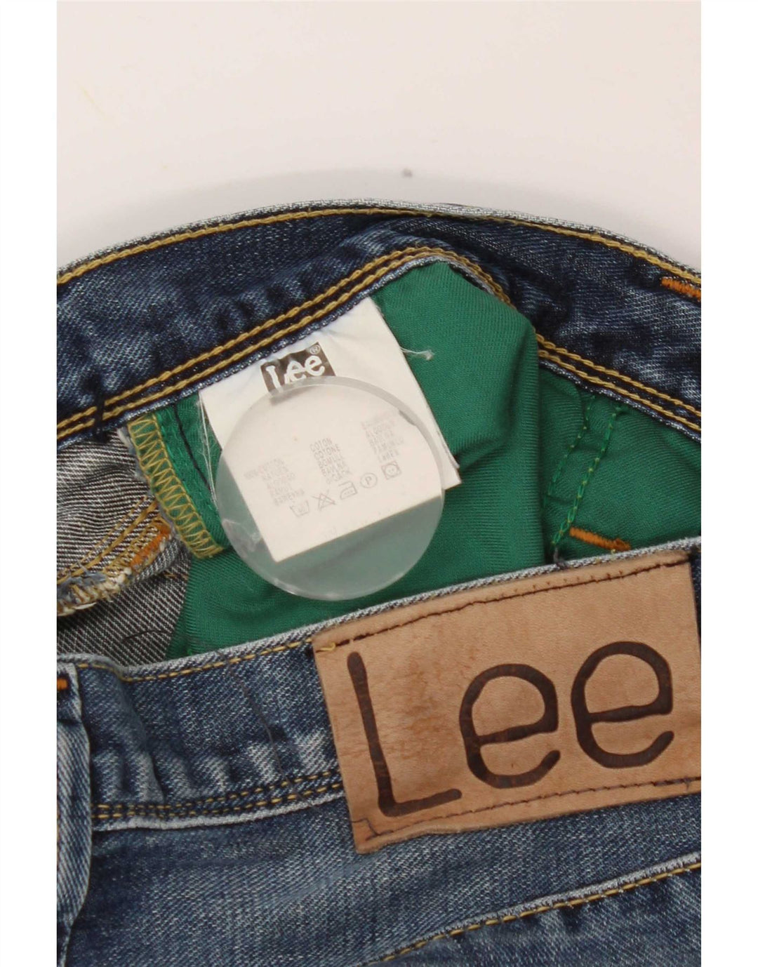 Lee Mens Straight Jeans W32 L28 Azul Algodão