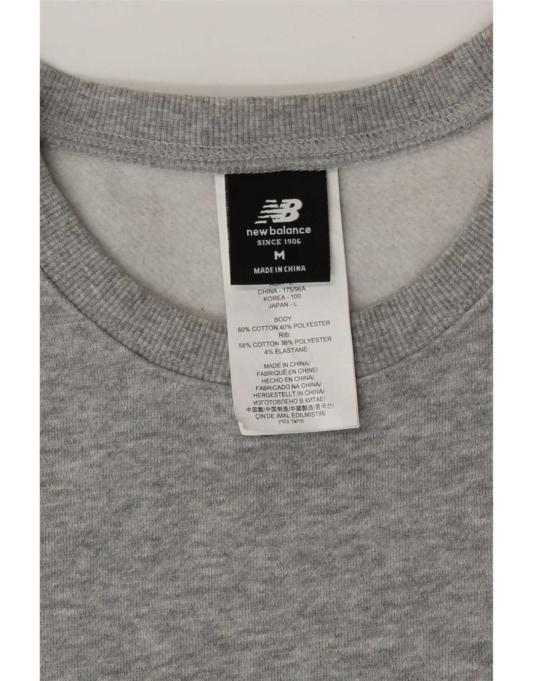 Moletom New Balance Masculino Jumper Médio Cinza Algodão