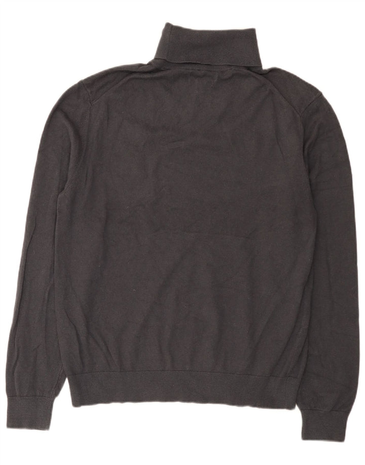 Suéter masculino Marks & Spencer com gola redonda, algodão cinza grande